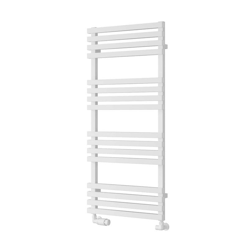 White / 1126 x 500 mm Reina Designer Kale Vertical Heated Towel Rail Steel Radiator