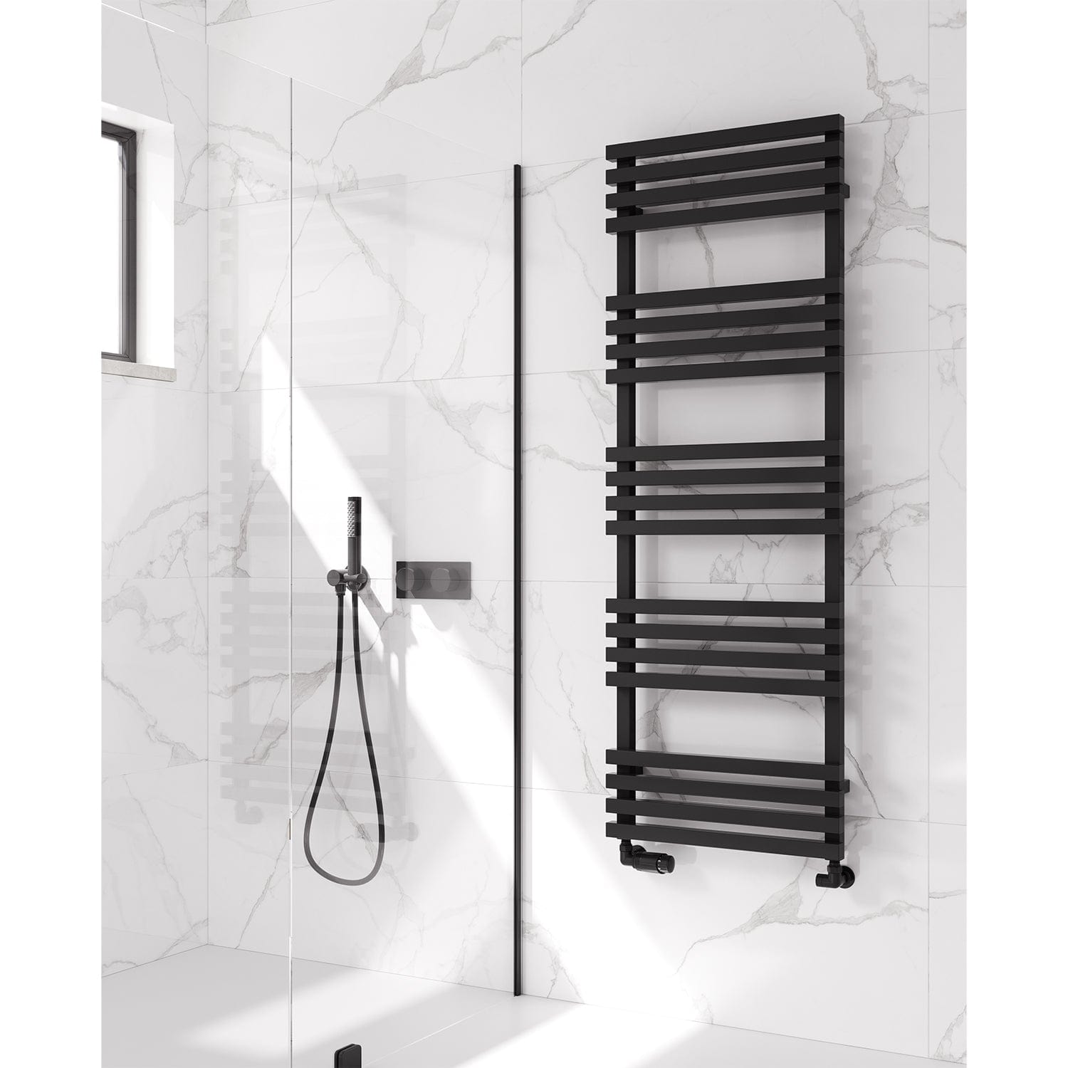 Reina Designer Kale Vertical Chrome Heated Steel Radiator