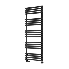 Black / 1436 x 500 mm Reina Designer Kale Vertical Heated Towel Rail Steel Radiator