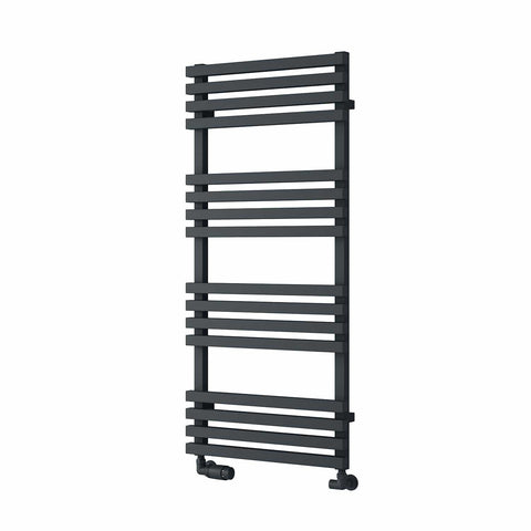 Anthracite / 1126 x 500 mm Reina Designer Kale Vertical Heated Towel Rail Steel Radiator