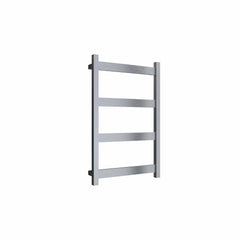 Brushed / 750 x 480 mm Reina Designer Mina Vertical Heated Towel Rail Stainless Steel Radiator