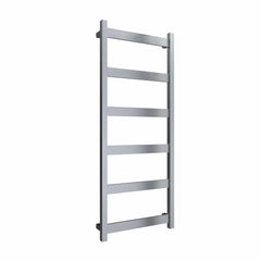 Brushed / 1170 x 480 mm Reina Designer Mina Vertical Heated Towel Rail Stainless Steel Radiator