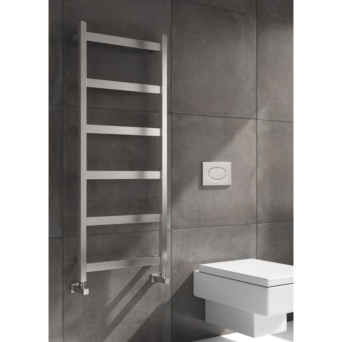 Reina Designer Mina Vertical Heated Towel Rail Stainless Steel Radiator