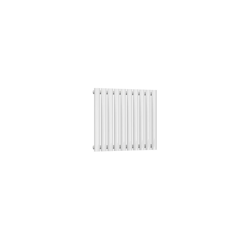 Single / White / 550 x 590 mm Reina Designer Neva Horizontal Steel Radiator - White and Anthracite