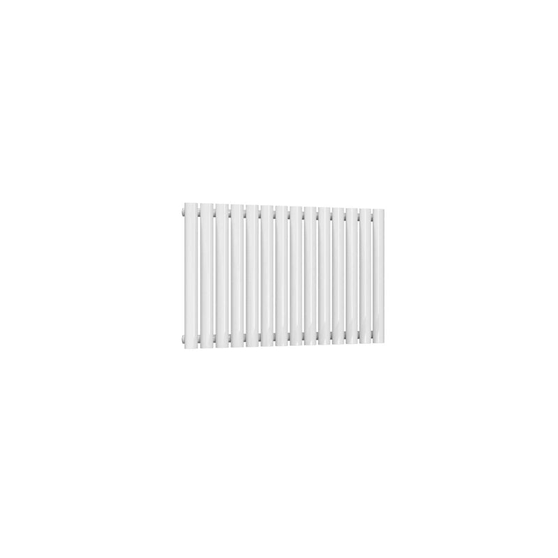 Single / White / 550 x 826 mm Reina Designer Neva Horizontal Steel Radiator - White and Anthracite