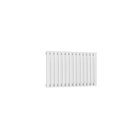 Single / White / 550 x 826 mm Reina Designer Neva Horizontal Steel Radiator - White and Anthracite