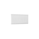 Single / White / 550 x 1003 mm Reina Designer Neva Horizontal Steel Radiator - White and Anthracite