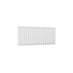 Single / White / 550 x 1180 mm Reina Designer Neva Horizontal Steel Radiator - White and Anthracite