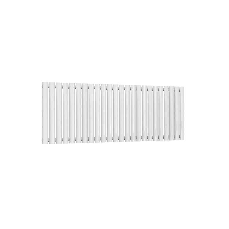 Single / White / 550 x 1416 mm Reina Designer Neva Horizontal Steel Radiator - White and Anthracite