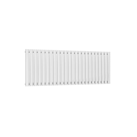 Single / White / 550 x 1416 mm Reina Designer Neva Horizontal Steel Radiator - White and Anthracite