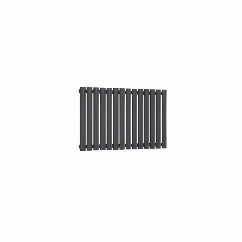 Single / Anthracite / 550 x 826 mm Reina Designer Neva Horizontal Steel Radiator - White and Anthracite