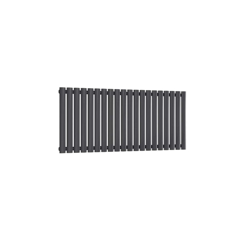 Single / Anthracite / 550 x 1180 mm Reina Designer Neva Horizontal Steel Radiator - White and Anthracite