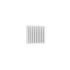 Double / White / 550 x 590 mm Reina Designer Neva Horizontal Steel Radiator - White and Anthracite