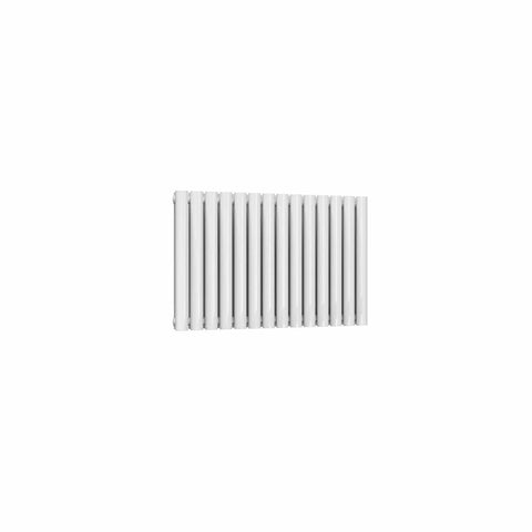 Double / White / 550 x 826 mm Reina Designer Neva Horizontal Steel Radiator - White and Anthracite