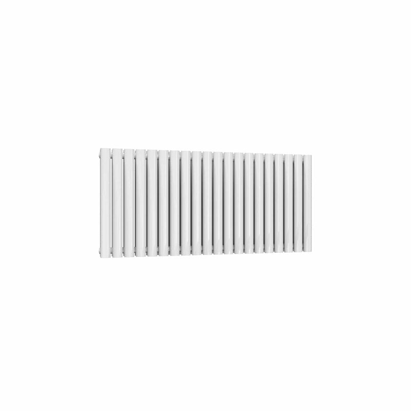 Double / White / 550 x 1180 mm Reina Designer Neva Horizontal Steel Radiator - White and Anthracite