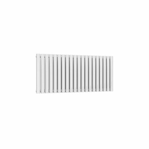 Double / White / 550 x 1180 mm Reina Designer Neva Horizontal Steel Radiator - White and Anthracite