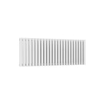 Double / White / 550 x 1416 mm Reina Designer Neva Horizontal Steel Radiator - White and Anthracite