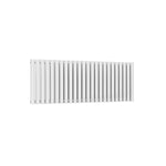 Double / White / 550 x 1416 mm Reina Designer Neva Horizontal Steel Radiator - White and Anthracite