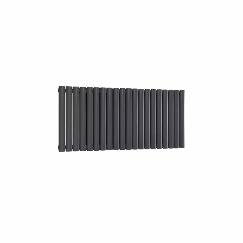 Double / Anthracite / 550 x 1180 mm Reina Designer Neva Horizontal Steel Radiator - White and Anthracite