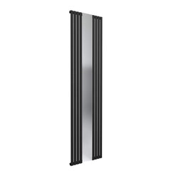 Black Reina Designer Reflect Vertical Steel Radiator