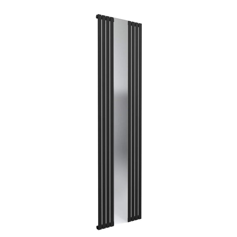 Black Reina Designer Reflect Vertical Steel Radiator