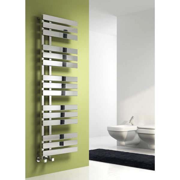 Reina Designer Sesia Vertical Chrome Towel Rail Steel Radiator