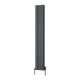 Reina Gio Anthracite Double panel vertical aluminium radiator 1800 x 280mm