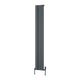 Reina Gio Anthracite Single panel vertical aluminium radiator 1800 x 280mm