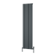 Reina Gio Anthracite Single panel vertical aluminium radiator 1800 x 470mm