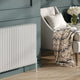 Reina Hedingham Horizontal Designer Column Radiator in White - close-up of column tubes