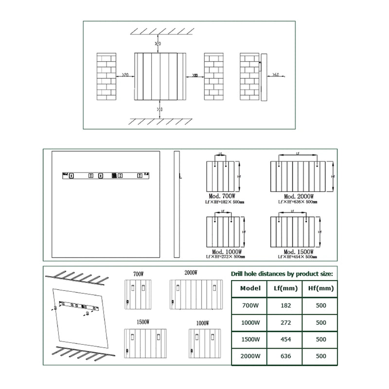 Reina Maia Horizontal Dry Electric Heated White Designer Radiator