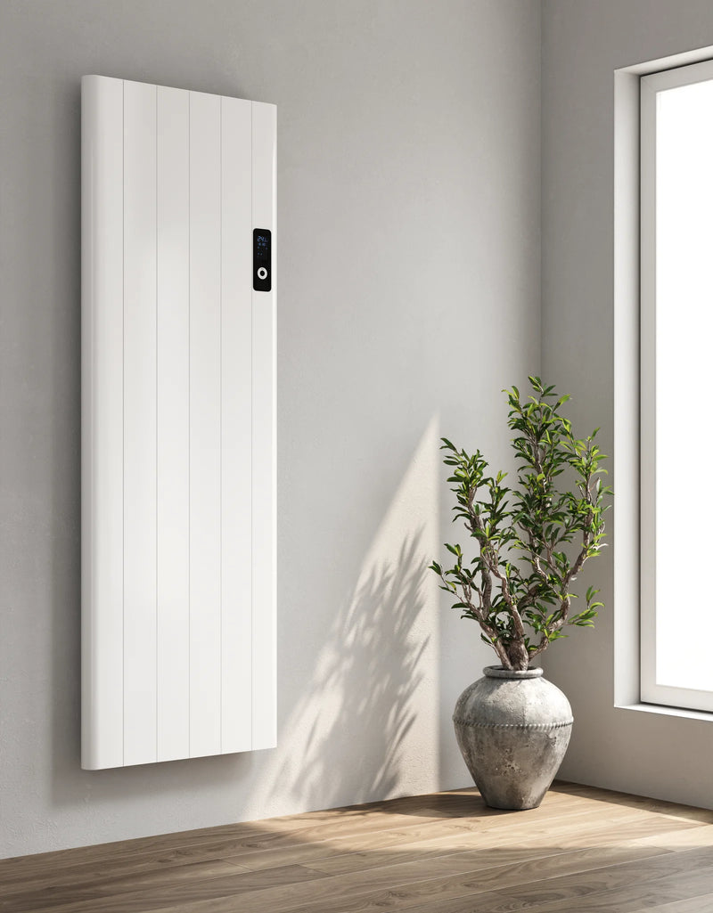 Reina Maia Vertical Dry Electric Heated White Designer Radiator