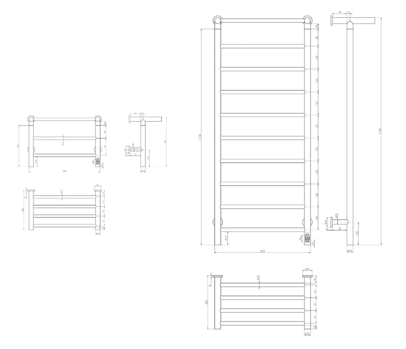 Reina Maira Dry Electric Heated Towel Rail Designer Radiator