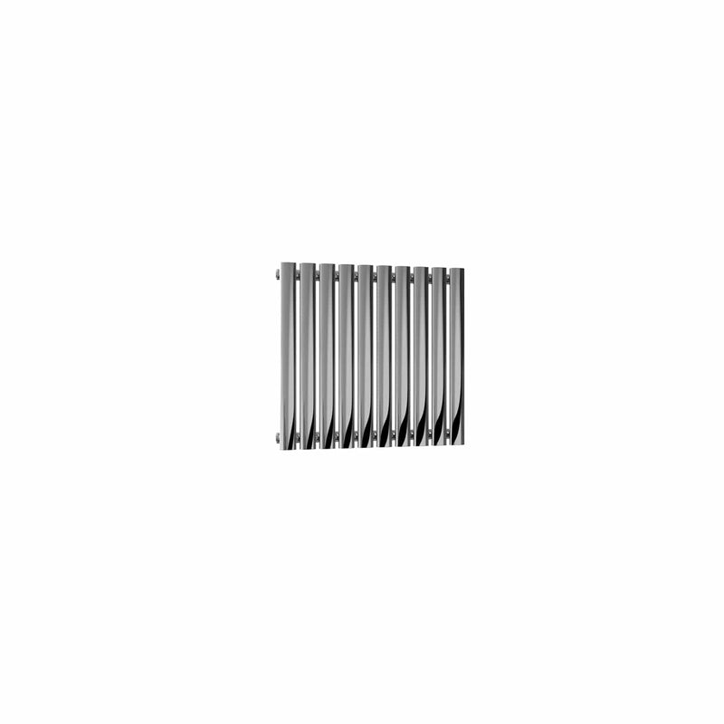 Single / Polished / 600 x 590 mm Reina Nerox Horizontal Heated Stainless Steel Designer Radiator