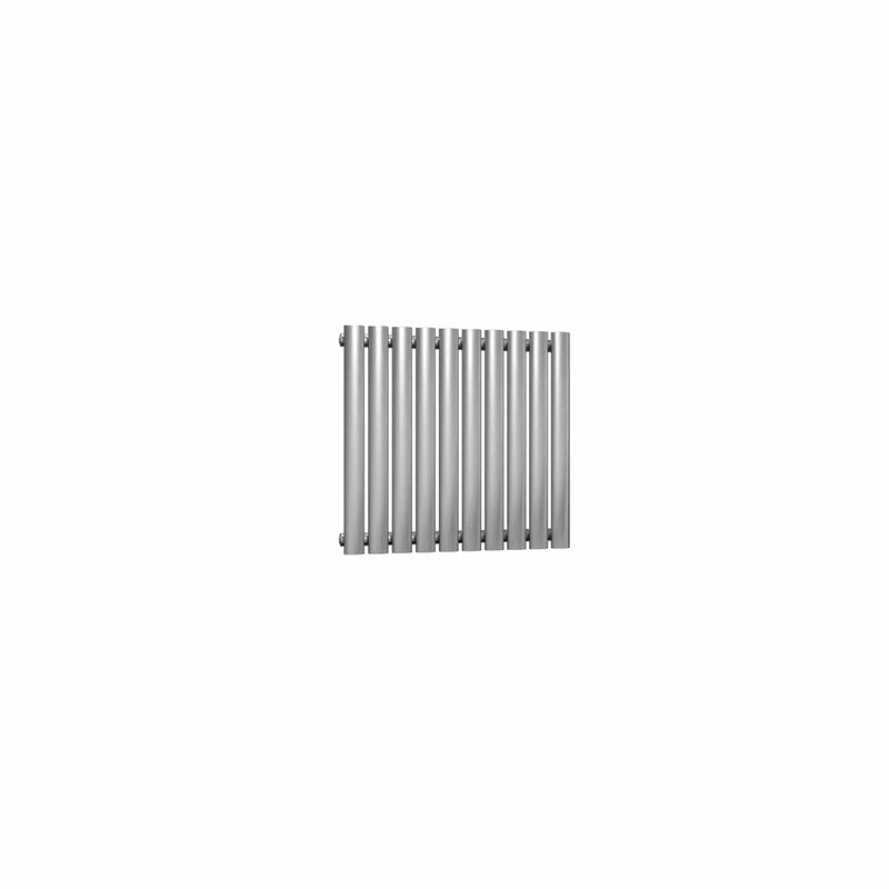 Single / Brushed / 600 x 590 mm Reina Nerox Horizontal Heated Stainless Steel Designer Radiator