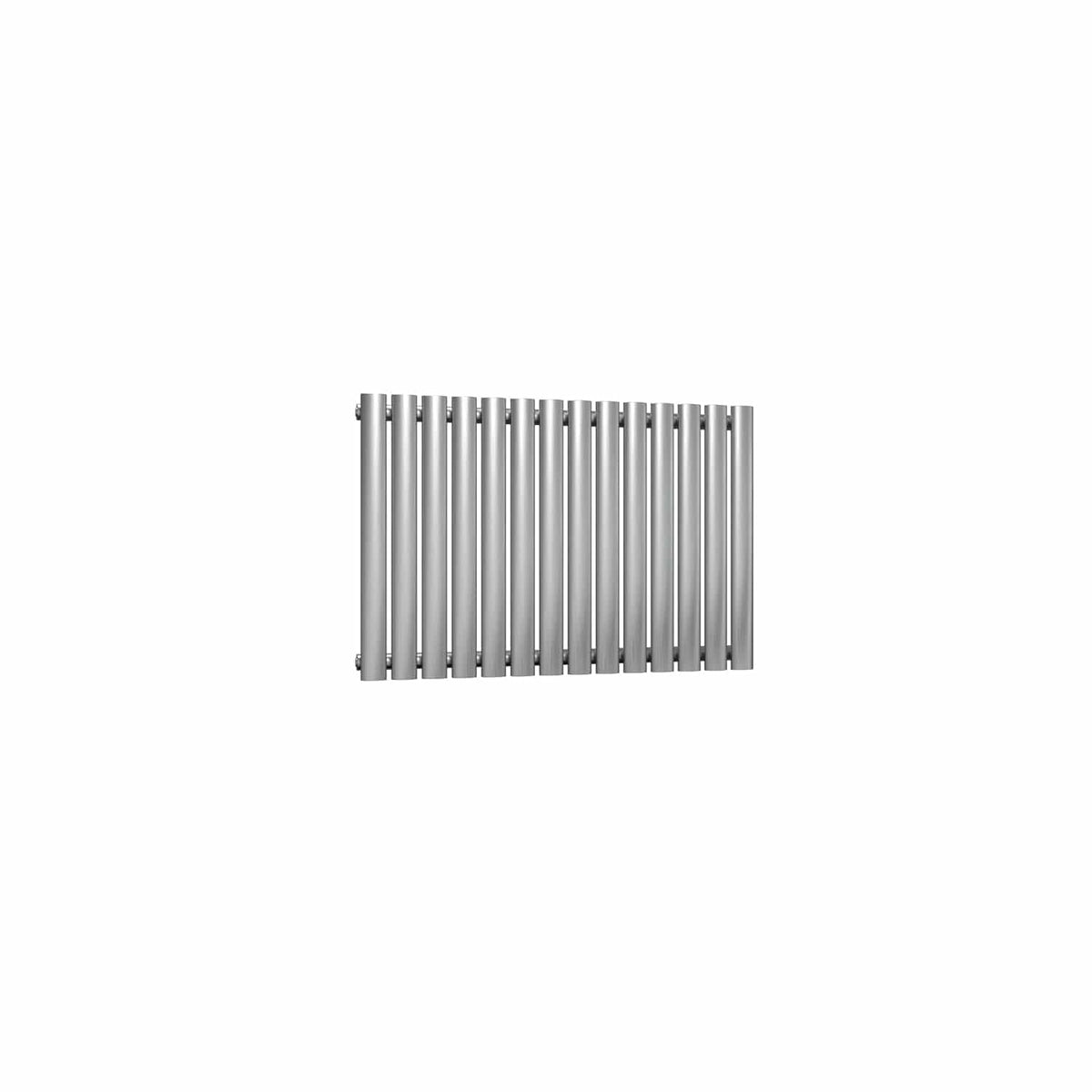 Single / Brushed / 600 x 826 mm Reina Nerox Horizontal Heated Stainless Steel Designer Radiator