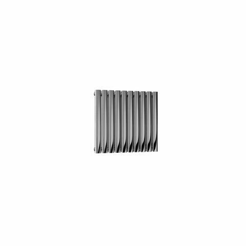 Double / Polished / 600 x 590 mm Reina Nerox Horizontal Heated Stainless Steel Designer Radiator