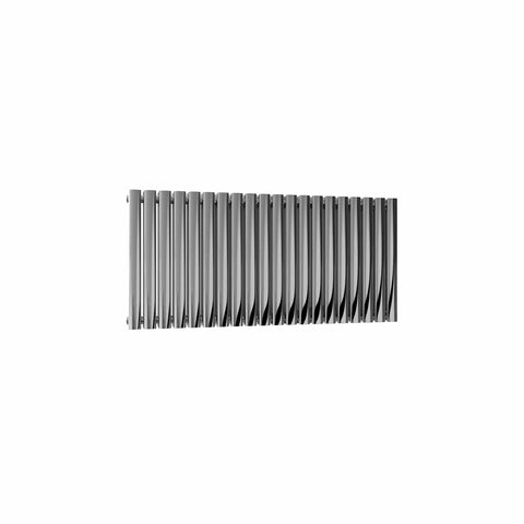 Double / Polished / 600 x 1180 mm Reina Nerox Horizontal Heated Stainless Steel Designer Radiator