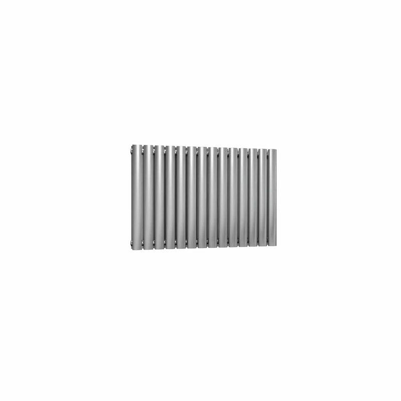 Double / Brushed / 600 x 826 mm Reina Nerox Horizontal Heated Stainless Steel Designer Radiator