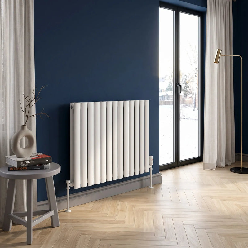 Reina Neva horizontal double-panel designer radiator in white