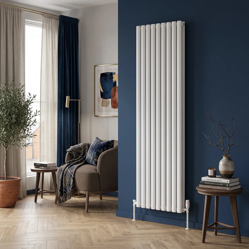 Reina Neva vertical double-panel designer radiator in white