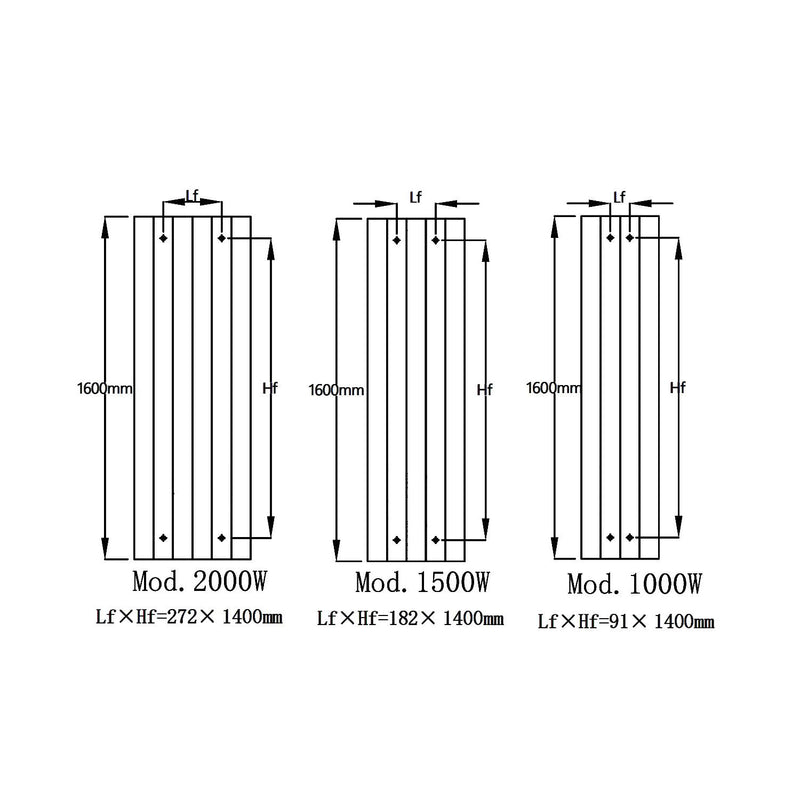 Reina Nika Vertical Dry Electric Heated Designer Radiator