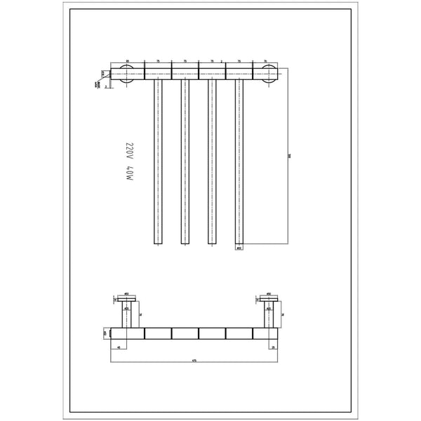 455 x 500 mm Reina Rance Dry Electric Heated Towel Rail Designer Radiator