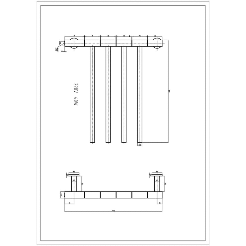 455 x 500 mm Reina Rance Dry Electric Heated Towel Rail Designer Radiator