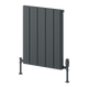 Reina Resia Horizontal Anthracite aluminium radiator 600 x 470mm