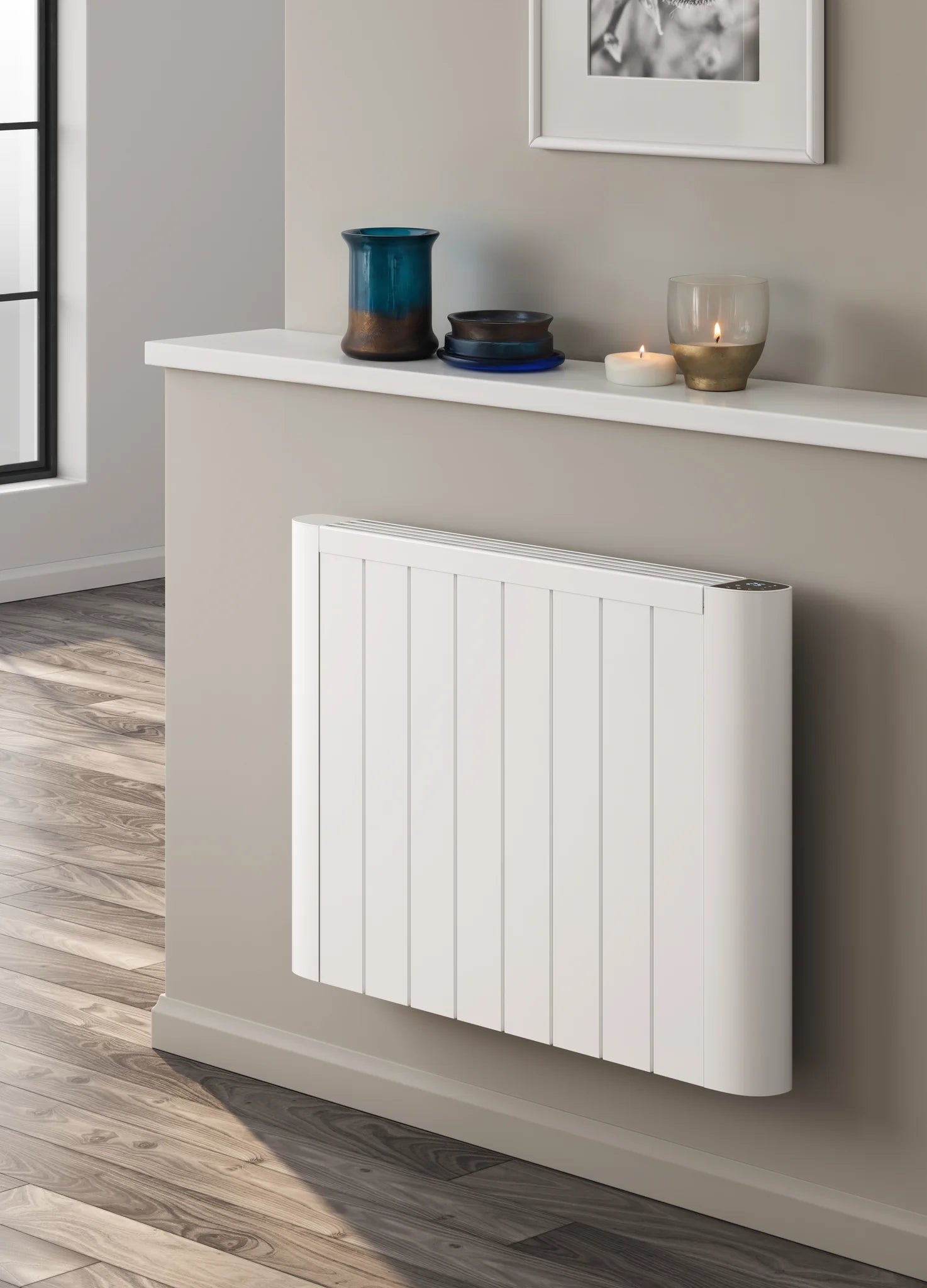 Reina Serre WiFi electric aluminium radiator — White and Anthracite, three wattages