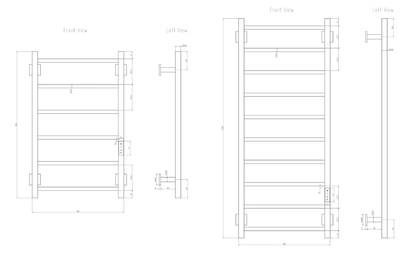 Reina Velino Dry Electric Stainless Steel Towel Radiator