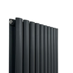 Black radiator on a white background