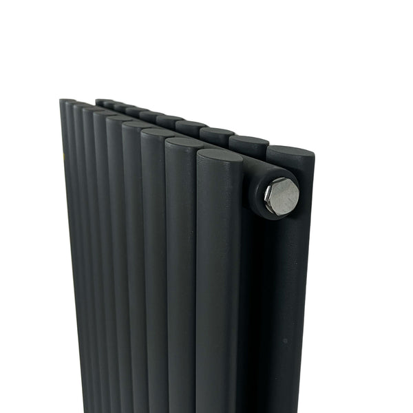 Black radiator on a white background