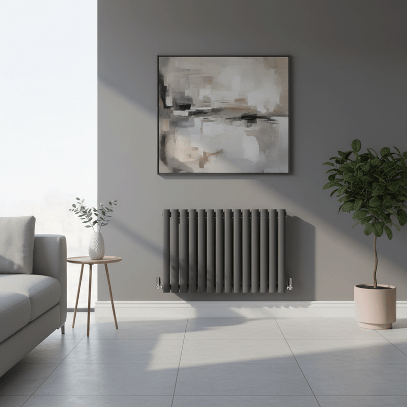 Elegant Rondy 600mm Anthracite Horizontal Designer Radiator Single & Double Panel